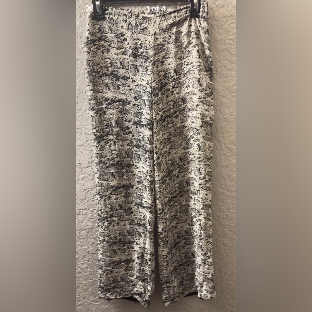 Cache Monochrome Abstract Print Pants